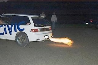 Exhaust flame thrower